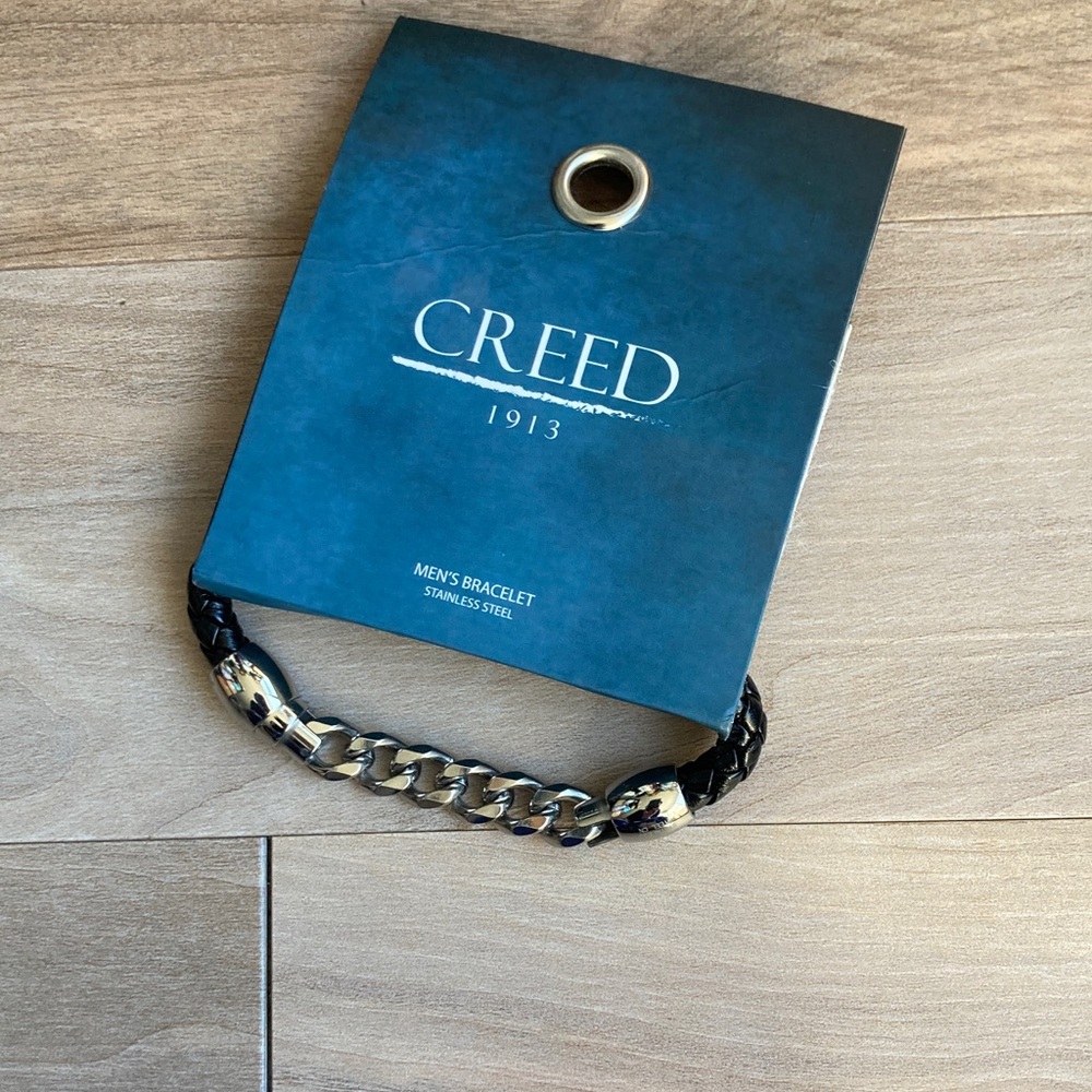 Creed Stainless Steel chain and braided Black  Bracelet - Picture 9 of 10